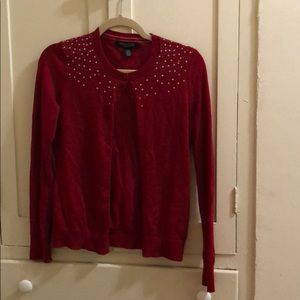 Cherry red cardigan
